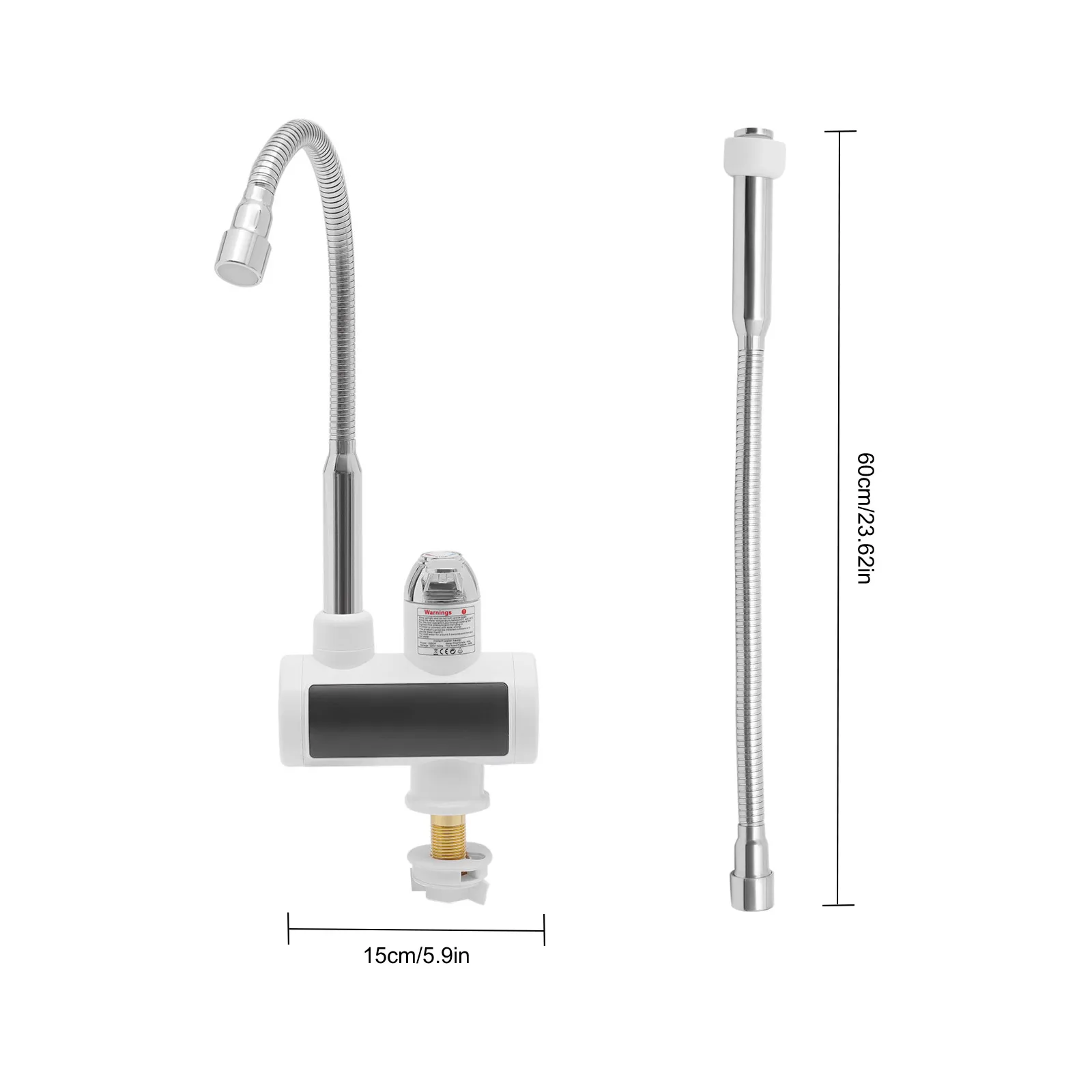 Imagem -06 - Torneira de Aquecedor de Água Instantânea sem Tanque Aquecedores Elétricos Concha de Aço Inoxidável Torneira de Água Quente de Cozinha Aquecimento do Banheiro 220v