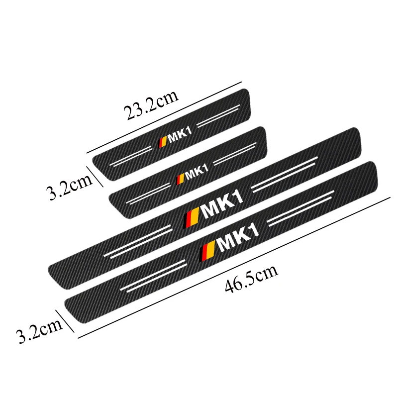 4pcs Carbon Fiber Car Door Sill Sticker For Volkswagen VW GOLF 4 5 6 7 MK7 MK4 MK5 MK6 MK1 MK2 MK3 MK8