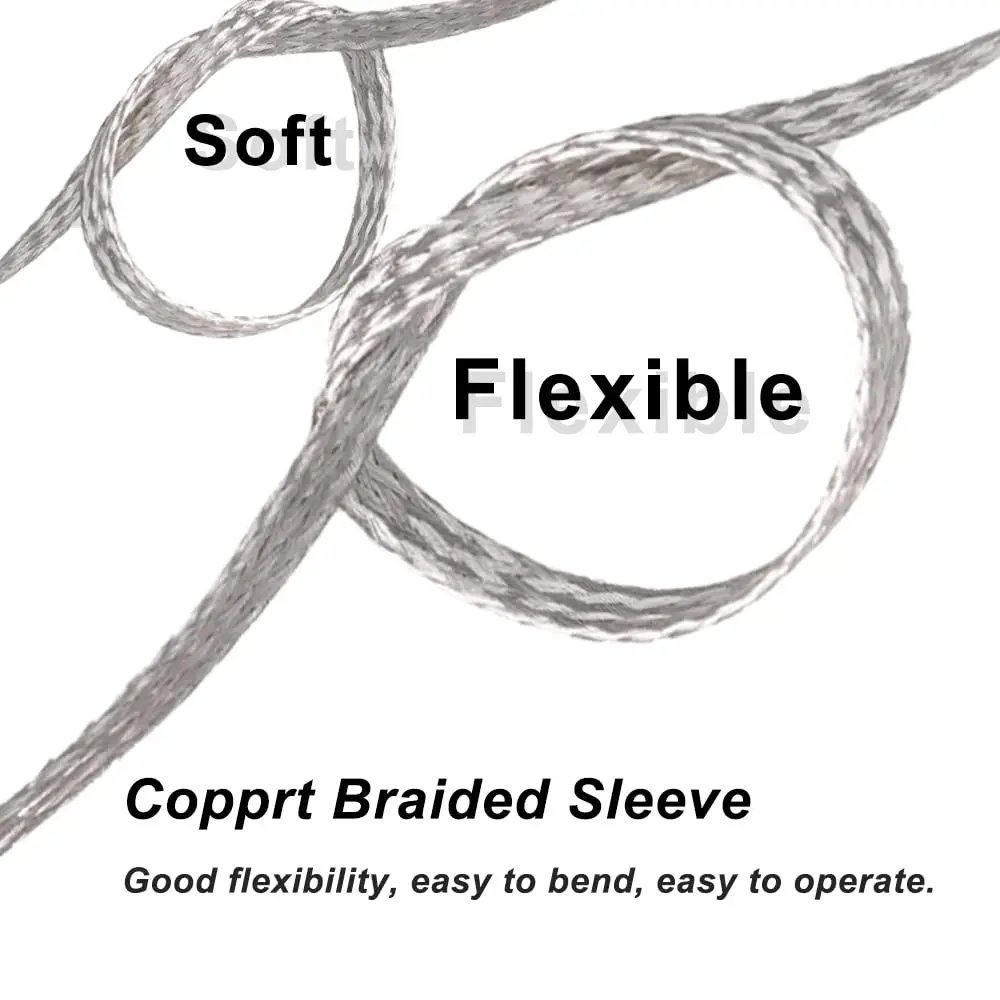 1/5/10M Copper Braided Sleeve Tinned Plating 4 6 8 10 15 18 25 mm Expandable Metal Sheath Screening Signal Wire Cable Shielded