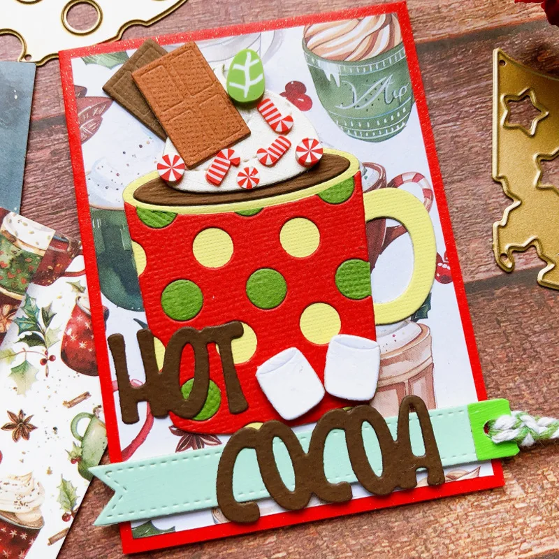Metal Cutting Dies Hot Cocoa Coffee Cup Cheese Mold for DIY Scrapbooking Card Making Paper Craft Embossing Die Cuts Template view 3