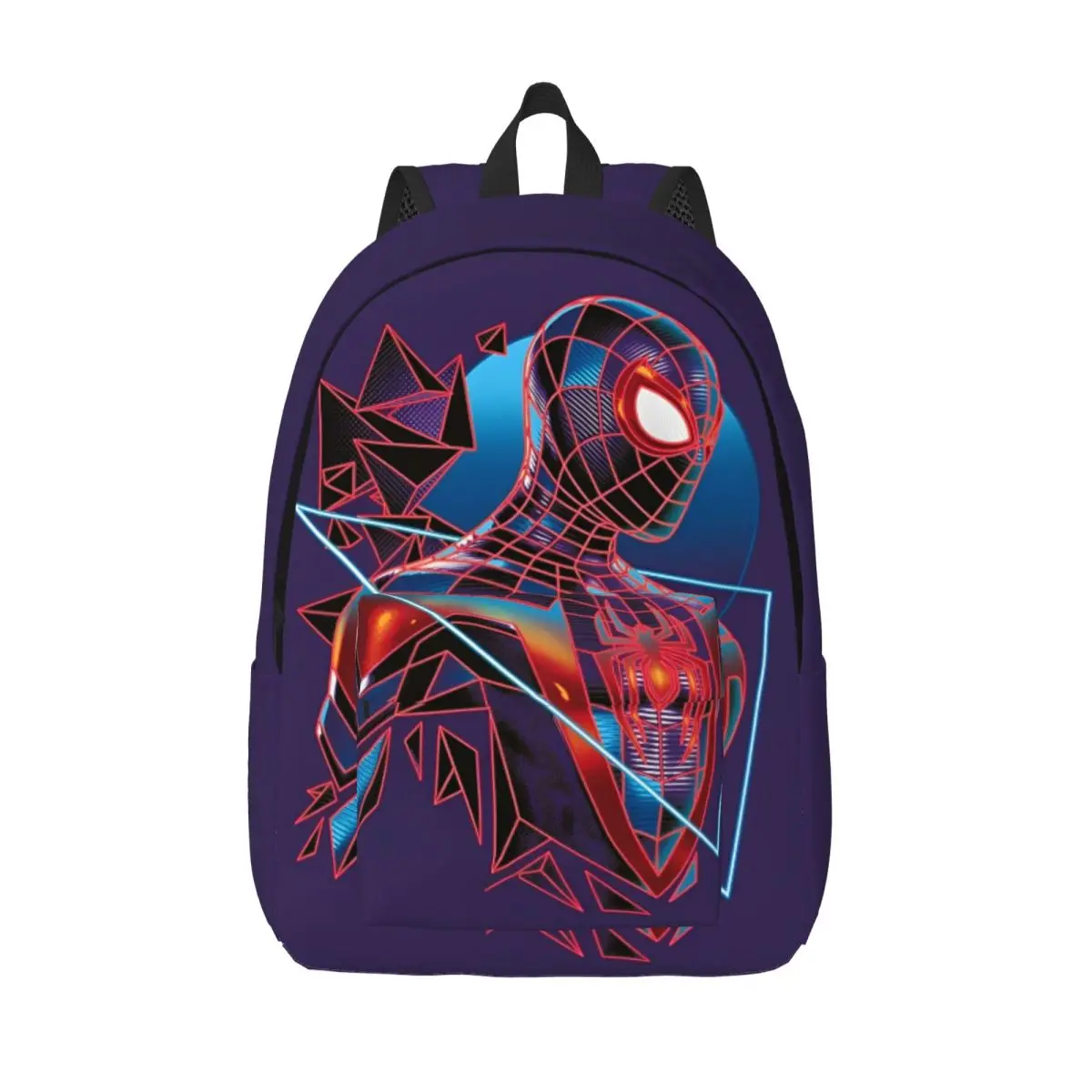 Spider Man Miles Morales Retro Geometric Shatter Poster Backpack University Backpacks Big High School Bags Streetwear Rucksack