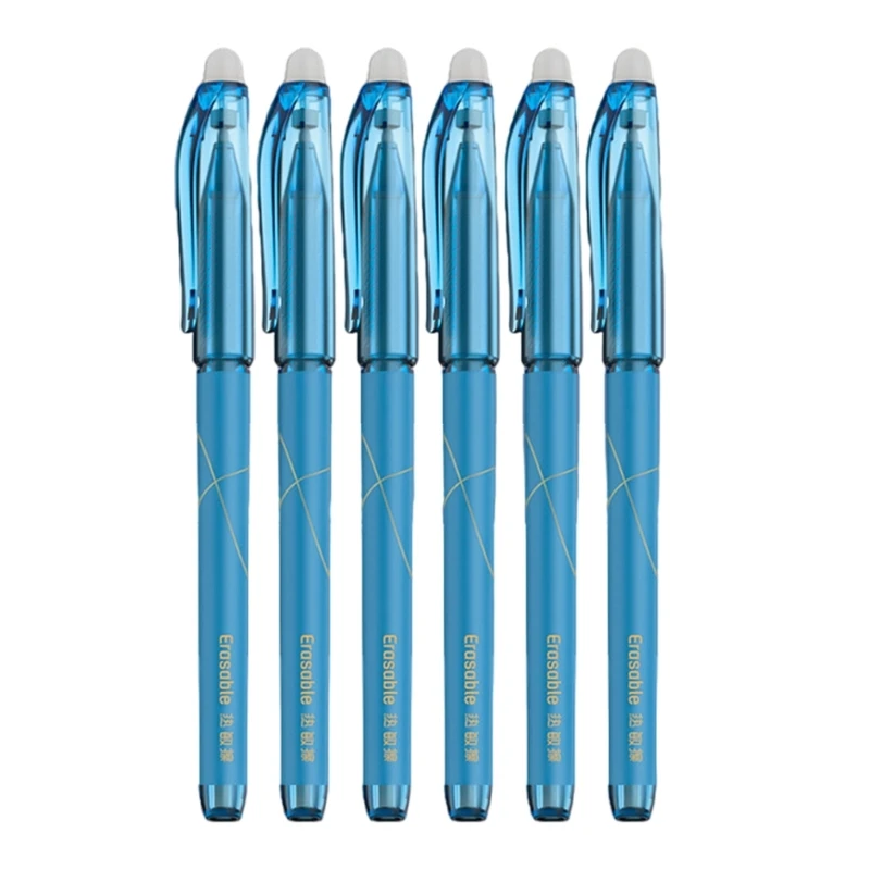 6Pcs Ergonomic Grip Gel Pen Erasable Gel Pen Business Signing Pen, 0.5mm Tip