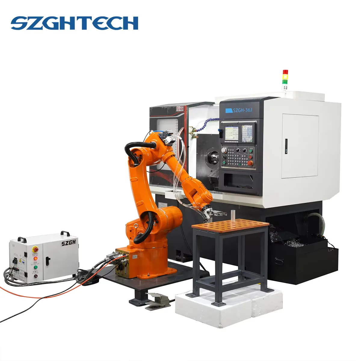 Tour CNC à lit incliné, métal de précision, 2 axes