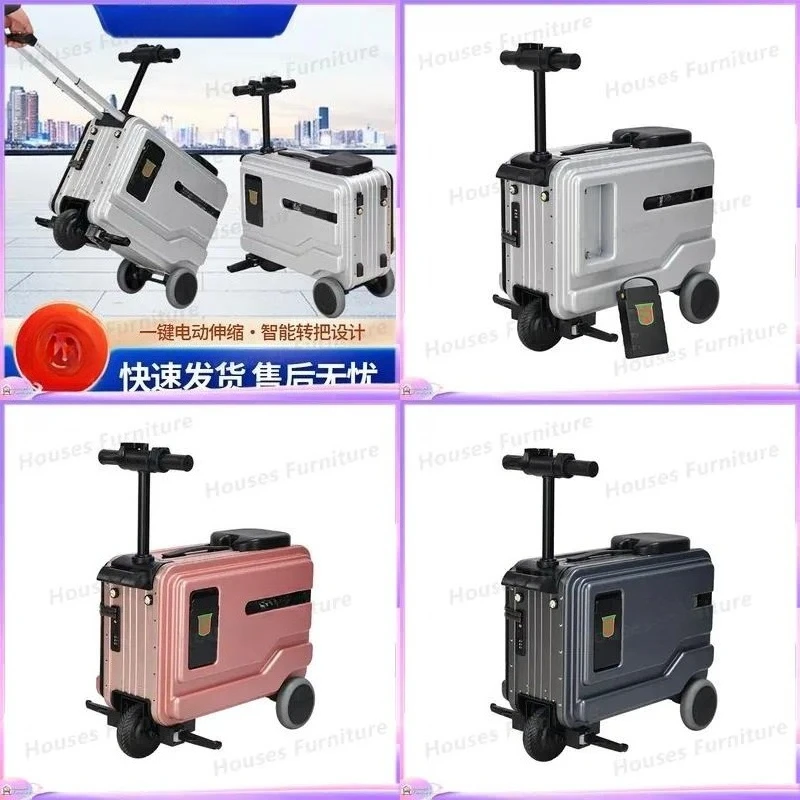 For Smart Suitcase Ride On Luggage Scooter Telescopic Folding Travel Trolley Case Student Boarding Bag Unisex