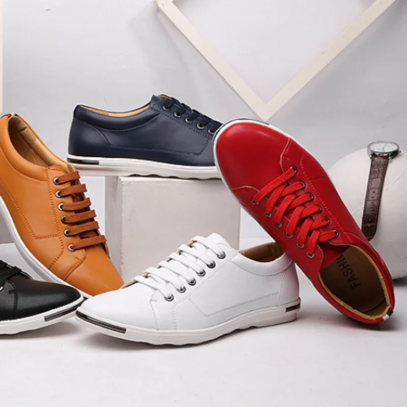 

Men Casual Leather Shoes Classic Business Casual Shoe Lightweight Walking Flats Luxury Leather Dress Shoes for Men Laced Oxfords