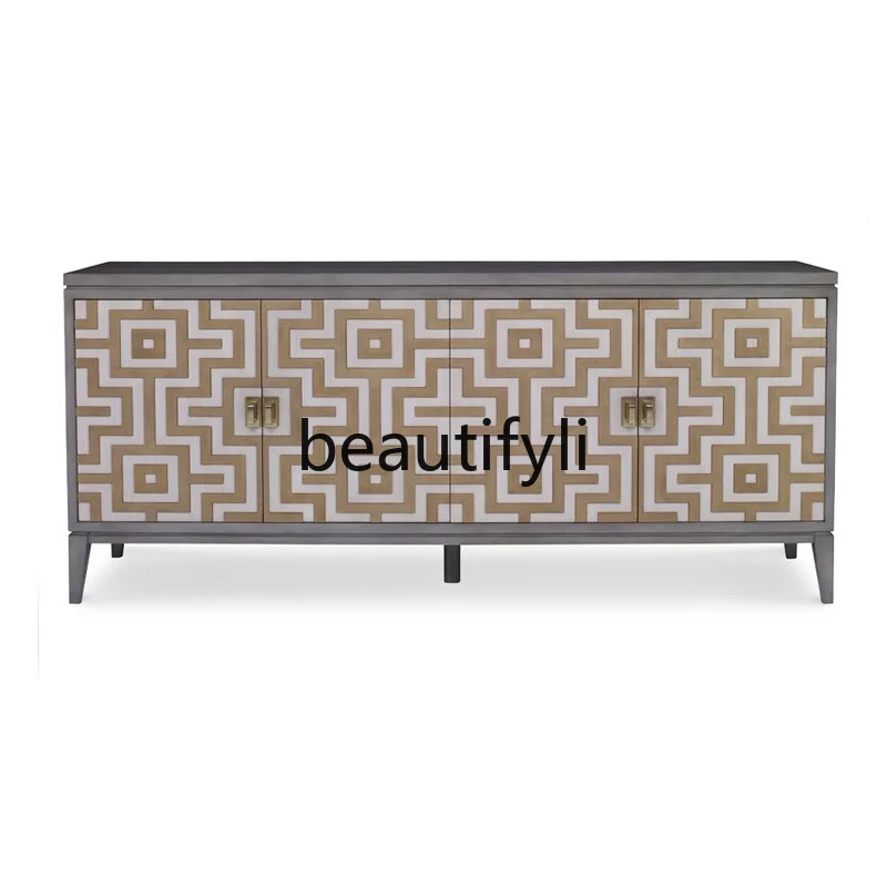 

High-end custom furniture, entrance cabinet, modern American dining side cabinet, light luxury living room decoration cabinet