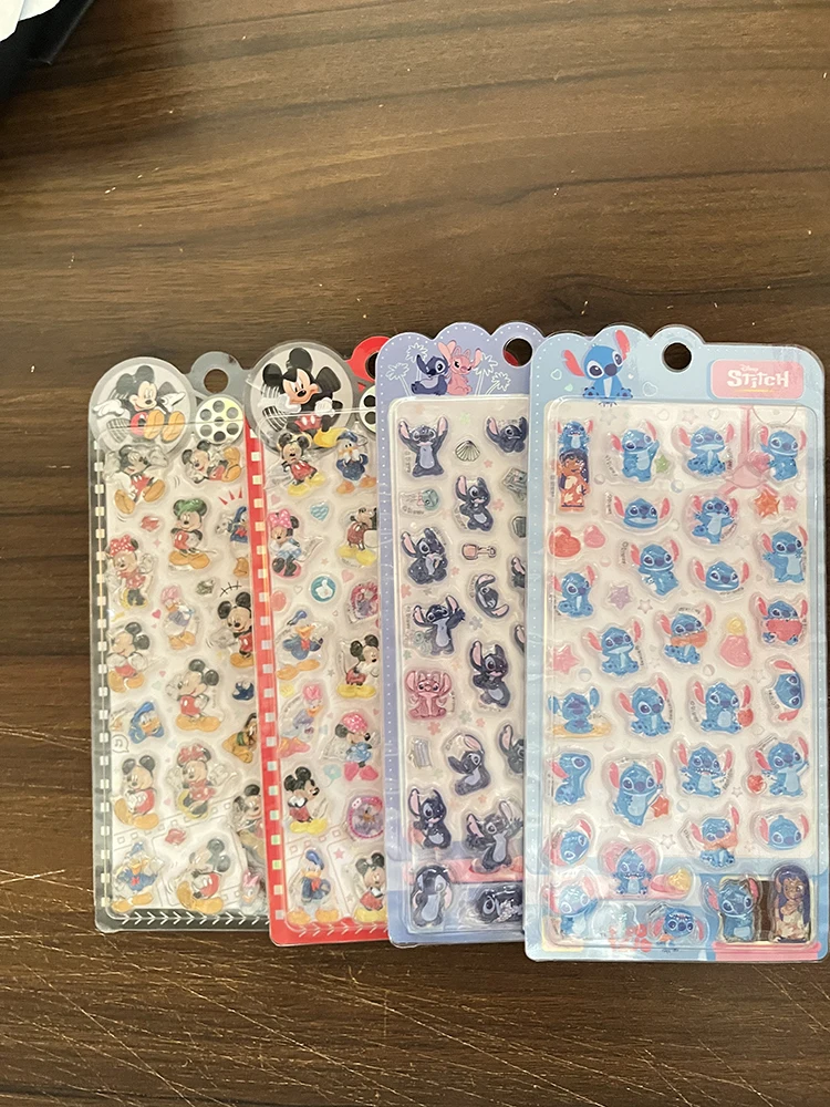 Pegatinas 3D en Relieve de Disney Lilo & Stitch, Mickey y Minnie, para Decorar Fundas de Teléfono, Tarjetas de Navidad y Manualidades