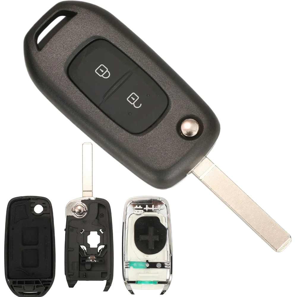 

1 шт., 2 кнопки, складной чехол для дистанционного ключа автомобиля, чехол для Renault Sandero Dacia Logan Lodgy Dokker Duster ABS + металл