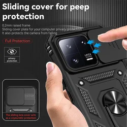 For Xiaomi 13 5G Case Slider Camera Protector Phone Case For Xiaomi13 Xiaomi Mi13 Mi 13 Pro 5G Magnetic Ring Holder Armor Cover