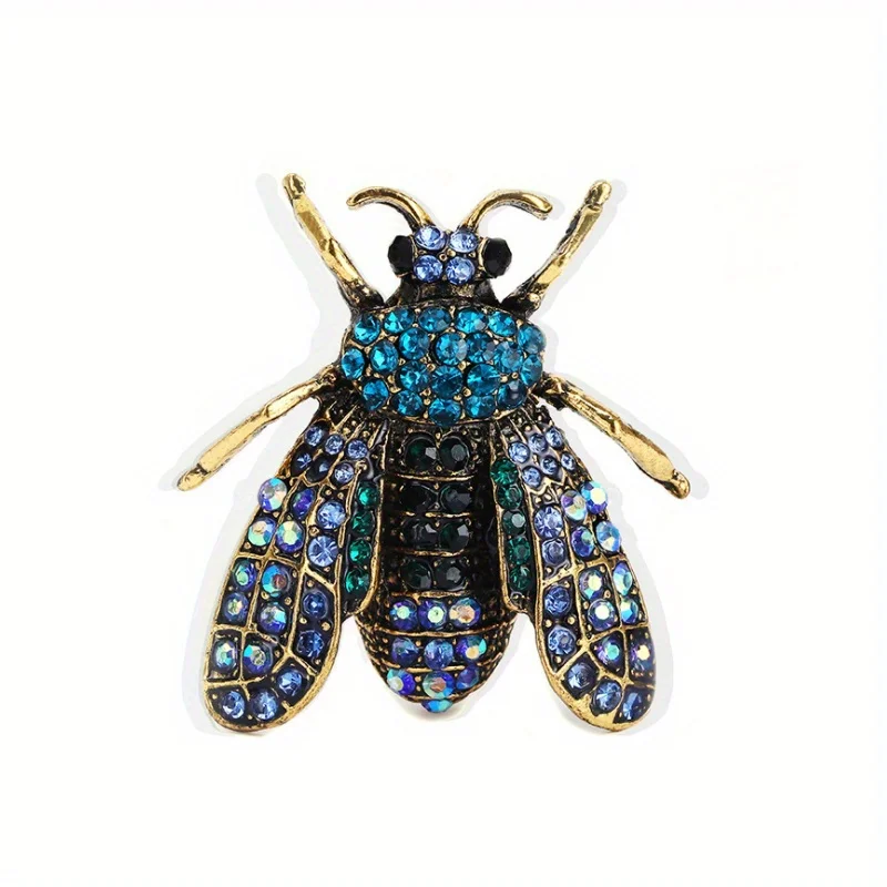 SKEDS Luxuriöse, extravagante Vintage-Bienenbrosche für Damen mit Kristallen, modische, elegante, exquisite Insekten-Strass-Anstecknadeln