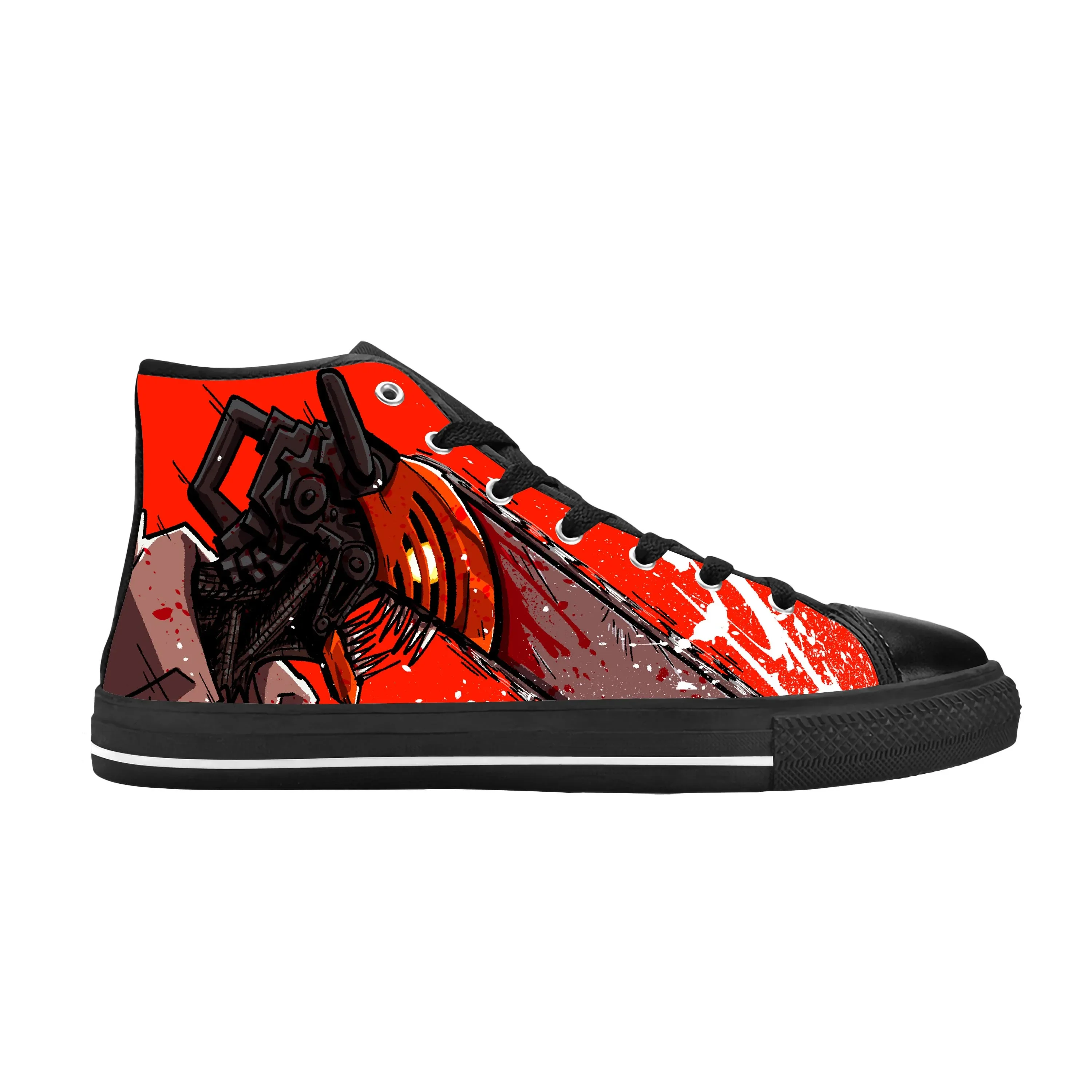 Anime giapponese Manga Cartoon motosega uomo Denji scarpe di stoffa Casual High Top confortevole traspirante stampa 3D uomo donna Sneakers