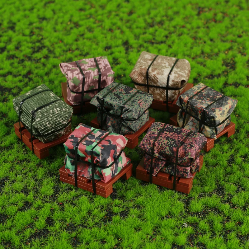 MOC Military Figures Accessories Camouflag Camping tent Building Blocks Bonfire Airdrop Package Food Mini Brick Toys For Kids