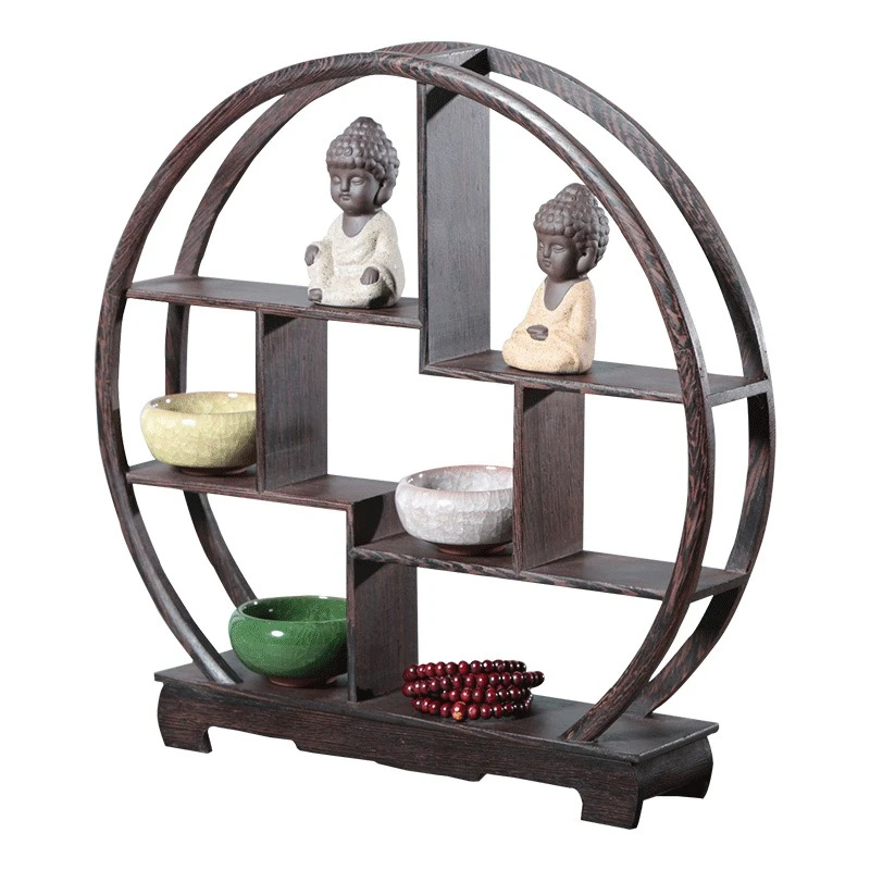 

Mahogany handicrafts, solid wood Bogu frame, handicrafts small vase Buddha statue ornament mahogany chicken wing wood