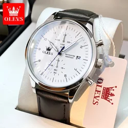 OLEVS Original Men's Watches Top Brand Chronograph Quartz Watch for Men Waterproof Luminous Date Male Wristwatch Casual Luxury