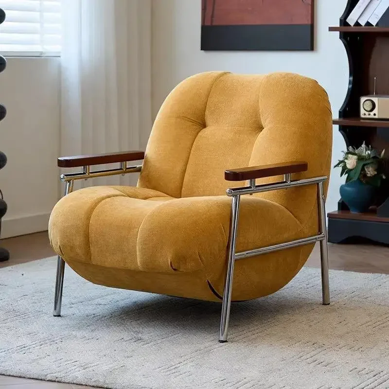 Retro simple casual chenille flannel living room B & B creative single sofa chair