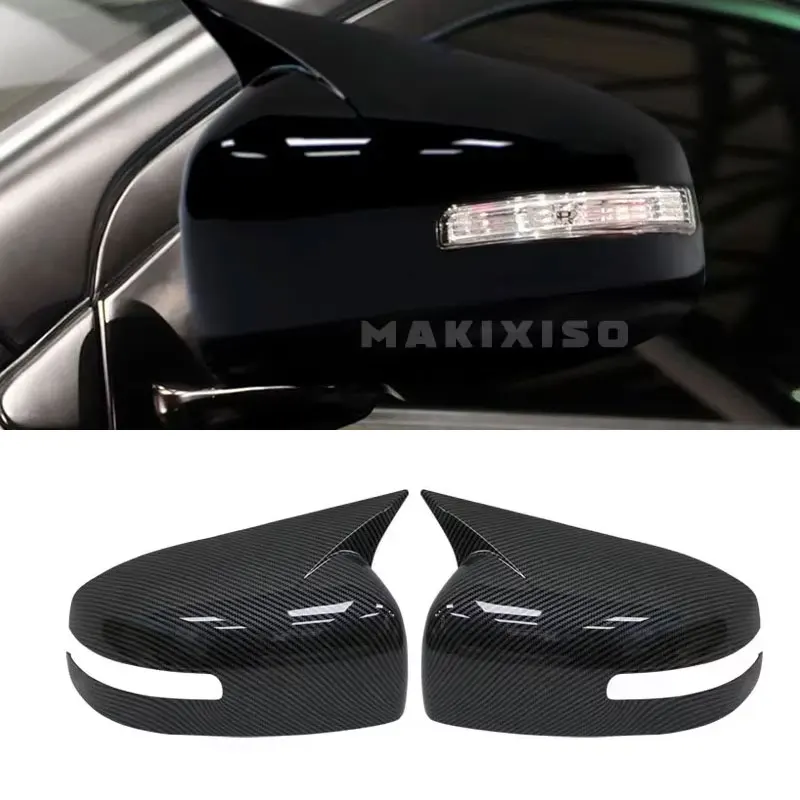 Schwarz/Carbon Seite Tür Rückspiegel Abdeckung Kappe Für Mitsubishi Lancer X10 EX EVO 2013-2016 Trim shell Aufkleber Auto Styling