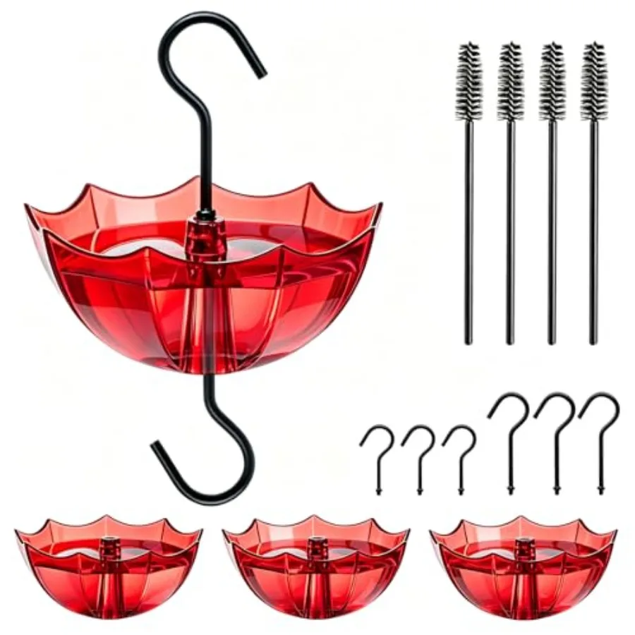 

Ant Moat for Hummingbird and Oriole Feeder 5 OZ, 4 Pack Umbrella Hummngbird Feeder Parts Hanging Ant Guard, Feeder Accessory Ho