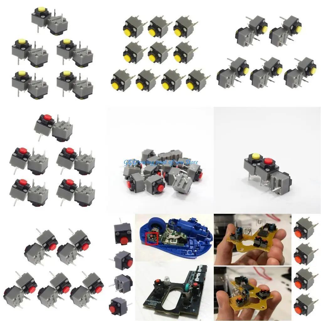 

H9EB 10Pcs 6x6x7.3mm Kailhs Silents Mouse MicroSwitch Button for Consumer Electronics Medicals Testing Computer Mouse Fretting