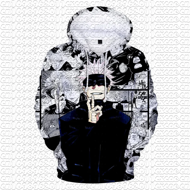 

Jujutsu Kaisen Satoru Gojo Comic Collage 3D Print Hoodie Unisex Autumn Winter Thick Warm Sweatshirt Outdoor Sports Fashion Top