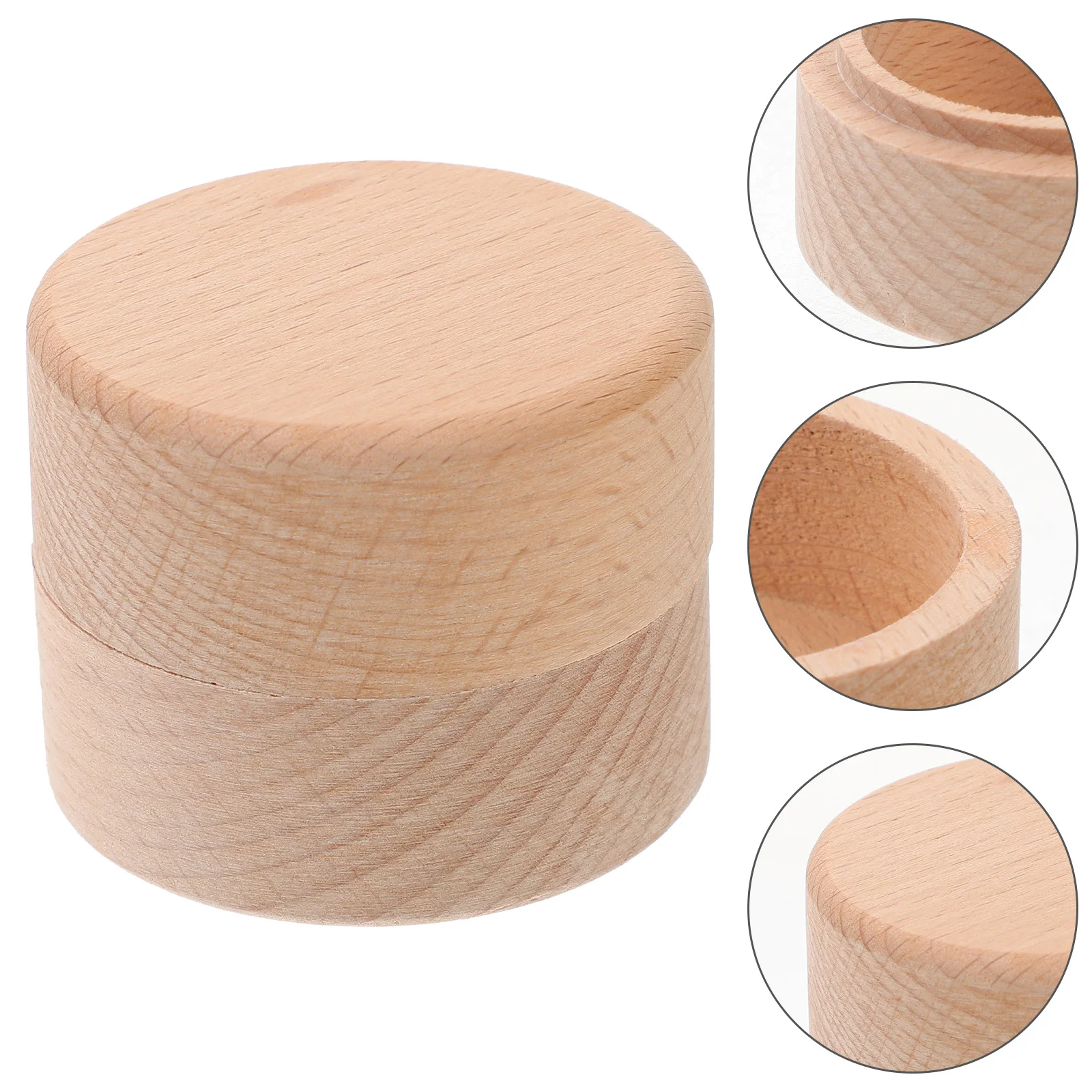 

Mini Round Wooden Jewelry Box Exquisite Craftsmanship Desk Decoration Gift Ring Storage Container Wood Ring Box
