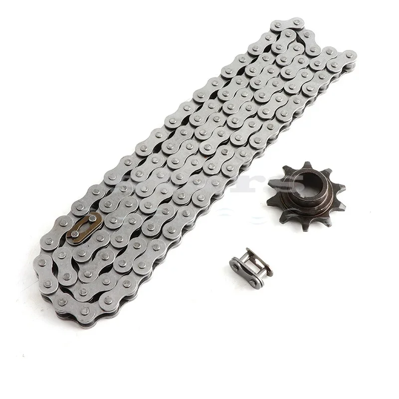 415-110L Chain + Small Sprocket Suitable for Two-Stroke 49cc 60cc 66cc 80cc 2-Stroke Engine Electric Bicycle Mini Motorcycle