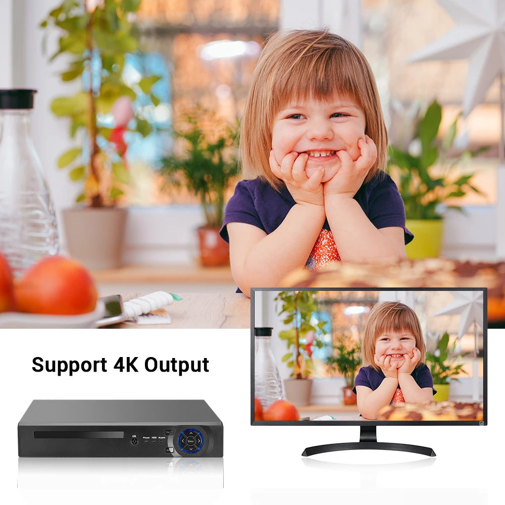 4K CCTV POE NVR 4CH/8CH 4K 8MP For IEEE802.3af 48V POE Remote Access Face Detection P2P H.265 IP Camera Security System Xmeye