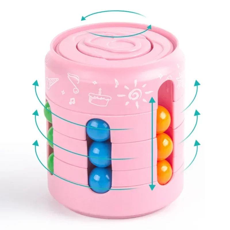 Pop Can Cube 3 w 1 Wiele funkcji Fidget Spinner Obrotowa kostka Magic Bean Cube Top Kolorowe fasolki Spinning palców Dekompresja