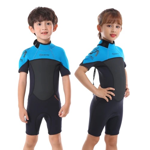 Traje de baño corto térmico para chico, traje de neopreno para Surf, traje de buceo para niños, traje de baño subacuático para apnea, conjunto de natación juvenil