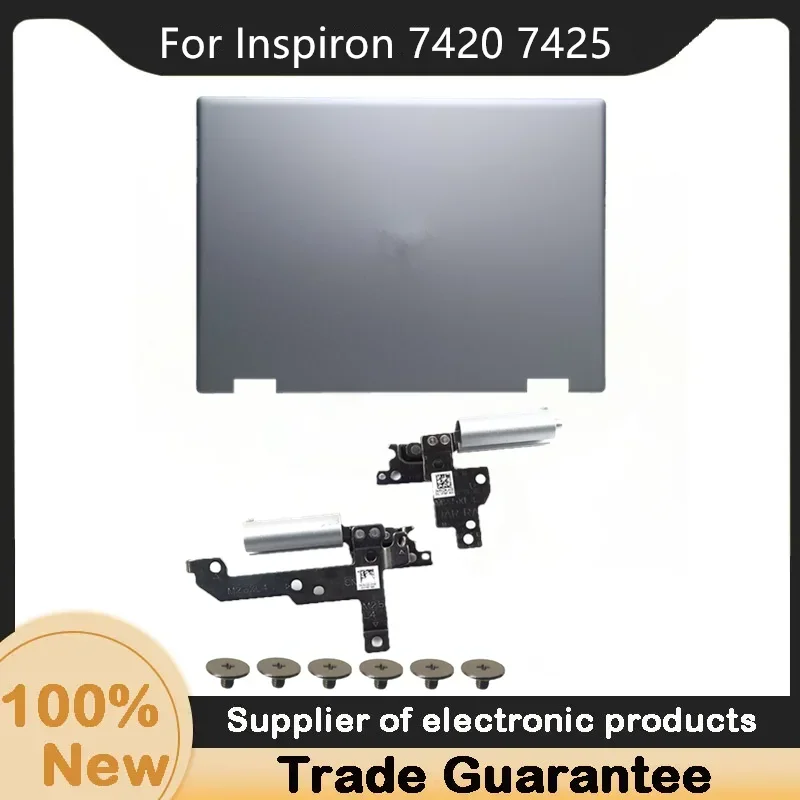 New For DELL Inspiron 7420 7425 LCD Back Cover Silver Shell 06XT2D 6XT2D LCD Hinge Screen Axis 0RJ12D 0NDRPP 09H2FF