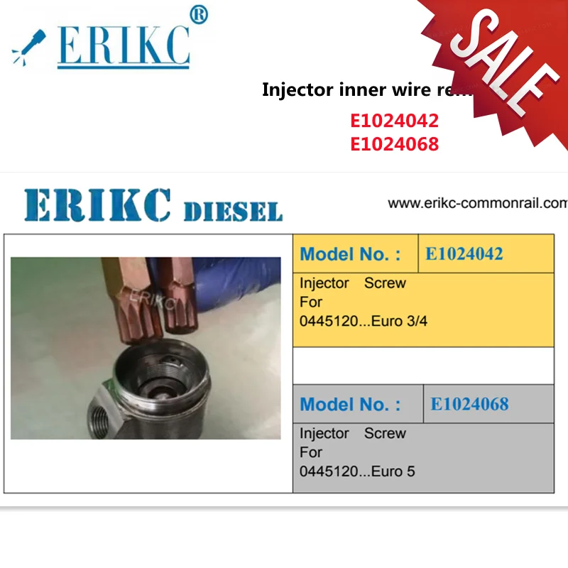 ERIKC Injector Inner Wire Removal Tool Tension Nut Clamp Nuts Dismantling Tools for CRI E1024042 E1024068 for 0445120# Euro 3/4