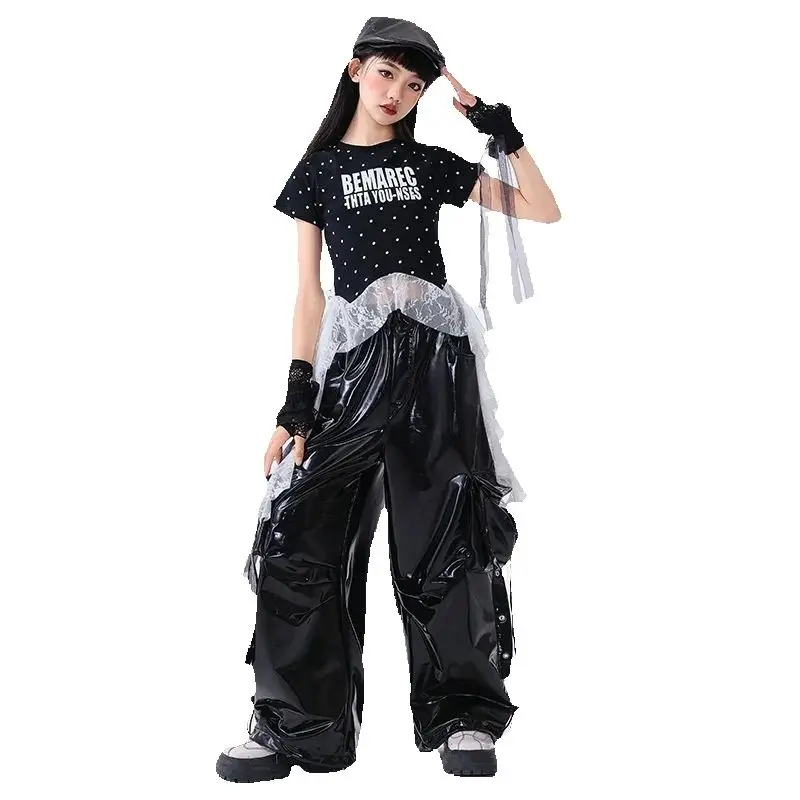 Kids Hip Hop Dans Kostuum Kinderen Ballroom Dans Kleding Voor Meisjes Jazz Kleding Stage Performance Kpop Outfits SL13286