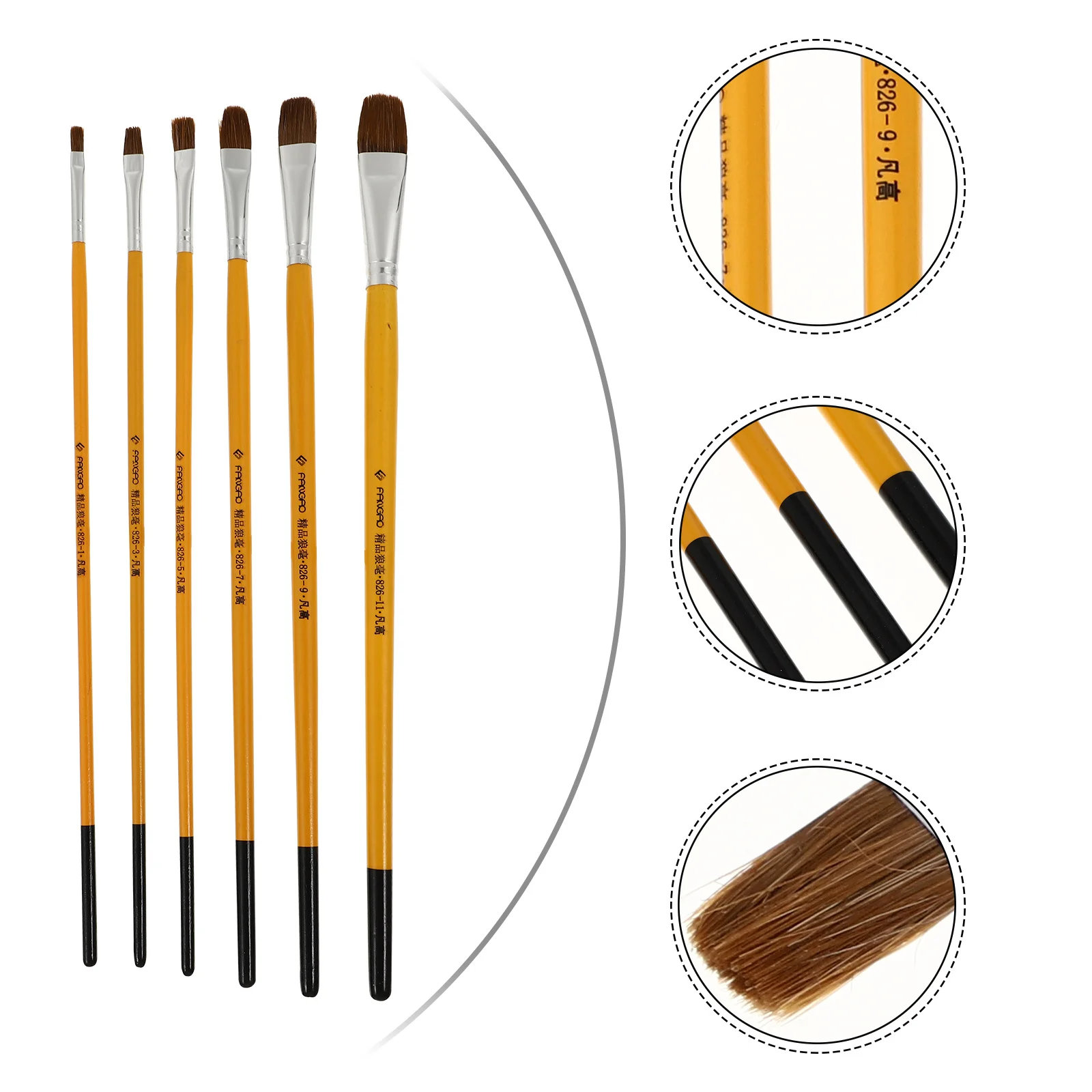 

6Pcs Oil Painting Brushes Set Durable Affordable Gift for Family Artists Paintbrush Painting DIY Craft Paint