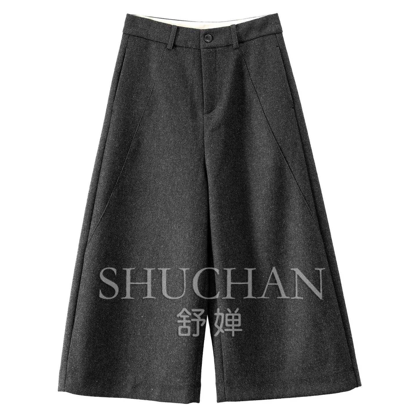 Containing Wool with Belt Straight Wide-leg Woolen Pants Boots Women's E509 pantalones mujer verano 2026