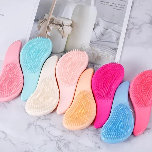 Imagen 2 del producto Cepillo mágico antiestático para el cabello, peine para desenredar enredos, Color caramelo, ducha, electrochapado, peine de masaje, herramientas de estilismo para salón