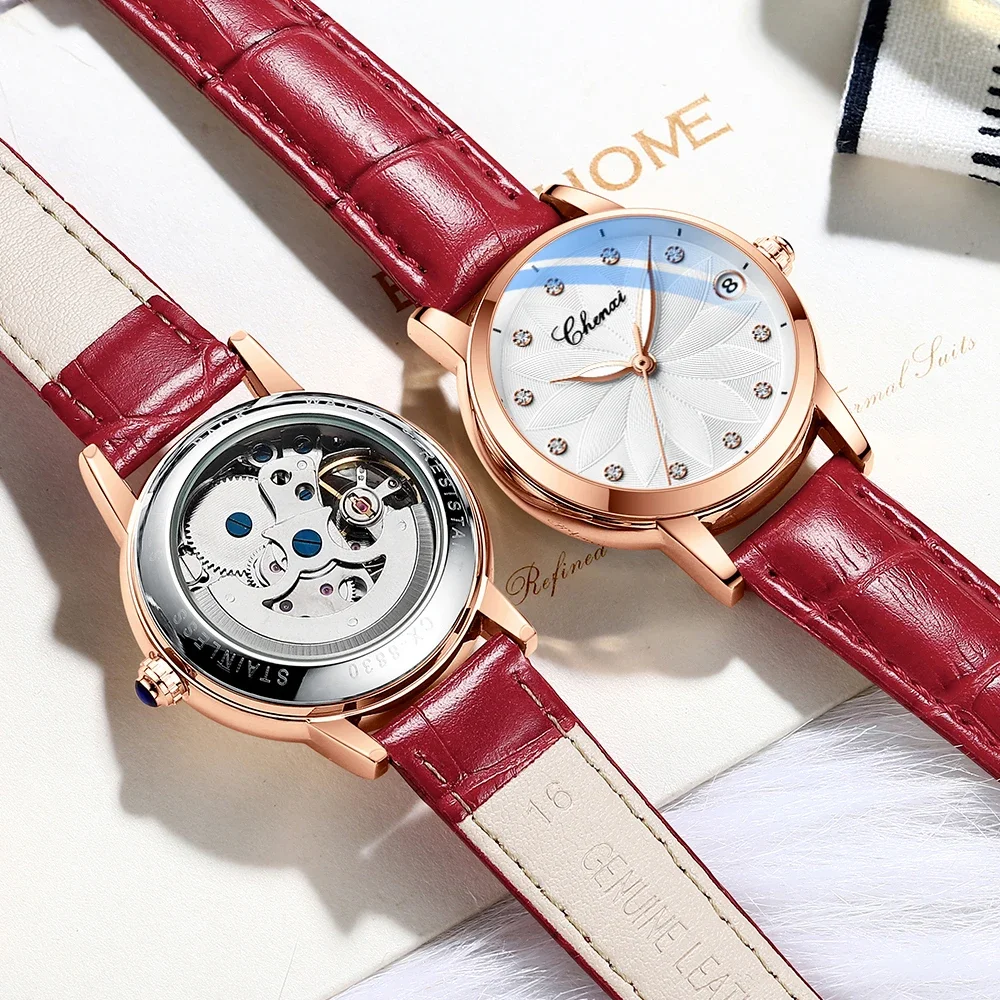 CX-8833 CHENXI New Luxury Automatic Mechanical Watch Women Top Brand Waterproof Rose Gold Quartz Wristwatch Ladies Relogios