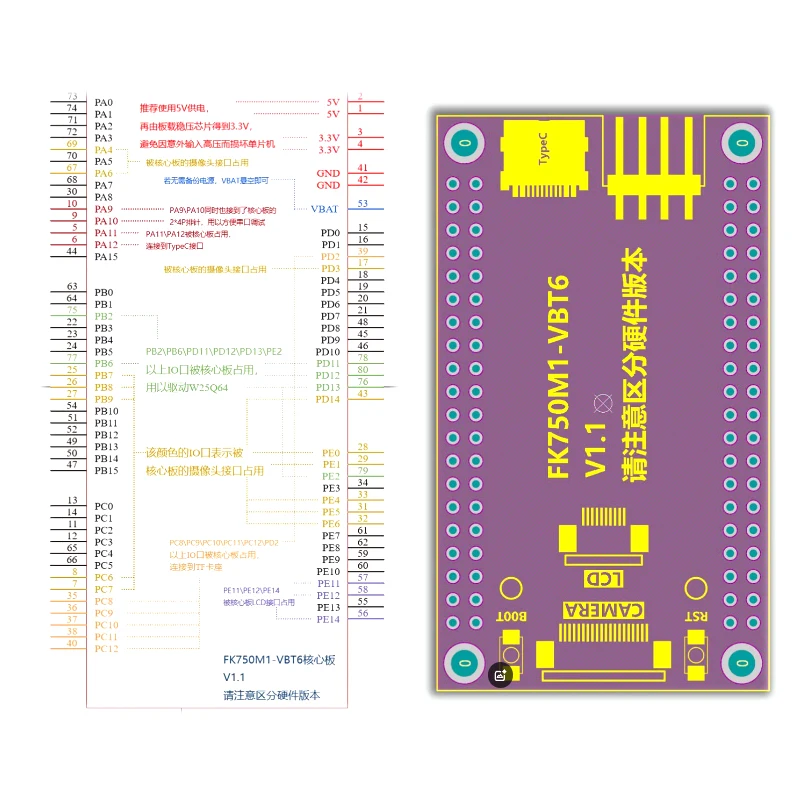 1 peça nova placa núcleo original stm32h750vbt6 480m