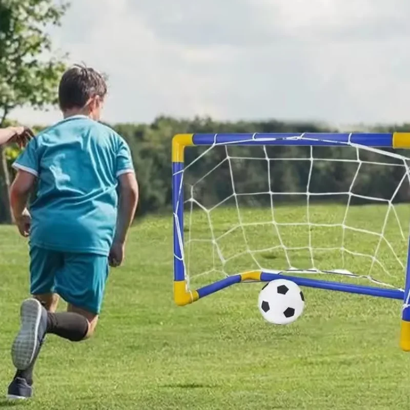 كرة قدم صغيرة قابلة للطي في الأماكن المغلقة، مجموعة شبكة هدف، مضخة رياضية للأطفال في الهواء الطلق، لعبة منزلية، هدية عيد ميلاد الطفل من البلاستيك