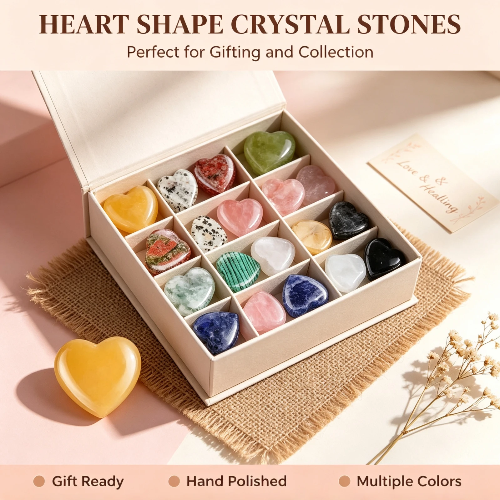 DIXSG DIY Crafts 20mm Natural Mini Heart Shaped Stone Healing Crystal Amethyst Gemstone Home Decor Jewelry Accessories Gift