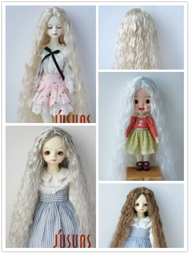 

JD138B 1/6 1/4 1/3Long Wave BJD Synthetic mohair doll wigs YOSD MSD SD size 6-7inch 7-8inch 8-9inch wig fashion doll accessories