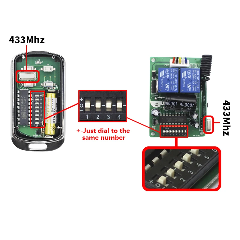 Hot Sale SMC5326 8 DIP Switch 330mhz 433mhz SMC5326-P 330 433 MHz Remote Control For Gate Door Opener