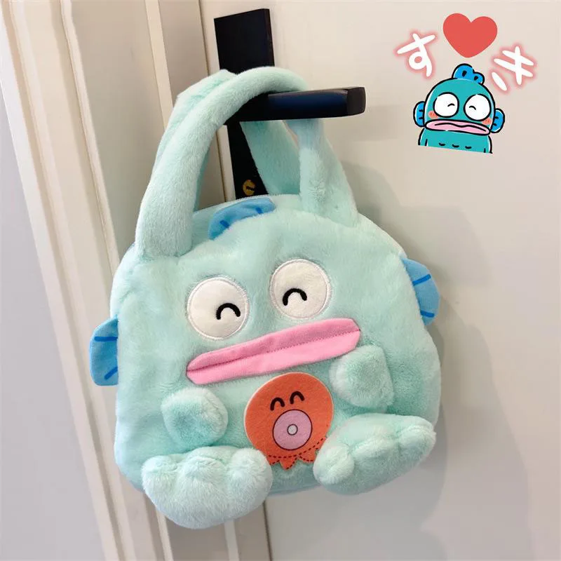 Kawaii Sanrio Hangyodon Merman Plush Doll Handbag Cute Girl Heart Popular Cartoon Fish Monster Handbag Give Gifts To Friends