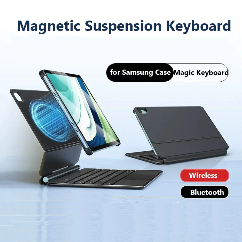 

Для Samsung Galaxy Tab S10 FE 10,9 X520 X526 2025 Ta S7 S8 X700 S9 S9 FE X510 11-дюймовый чехол с магнитной подвеской и Bluetooth-клавиатурой