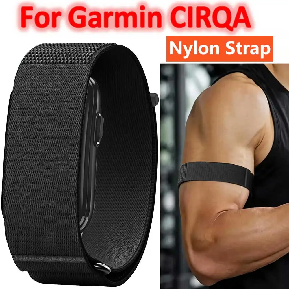Dehnbarer Nylon-Oberarmgurt für Garmin CIRQA, Verstellbares Atmungsaktives Sport-Bizeps-Ersatzarmband für Garmin CIRQA