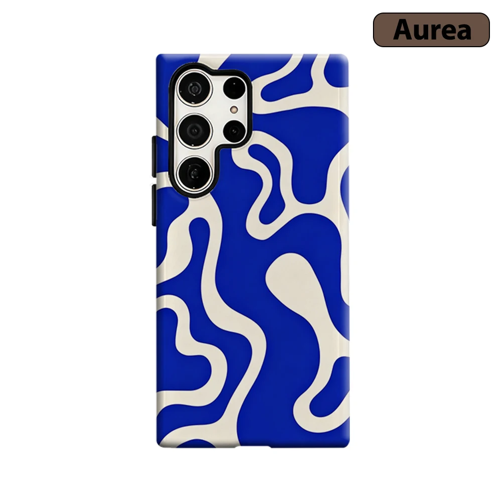 Klein Blue Wave Phone Case for Samsung Galaxy S26 S25 Ultra S24 S23 Ultra Plus Shockproof Double layer tough Back Cover