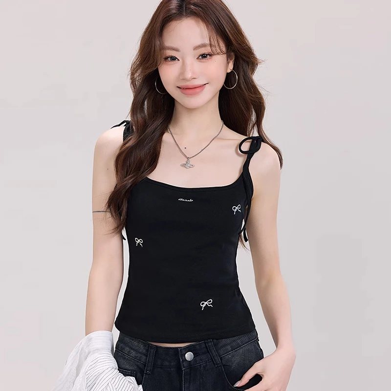 Camisole tricotée extensible douce et Sexy pour femmes, coupe cintrée, décontractée, à la mode