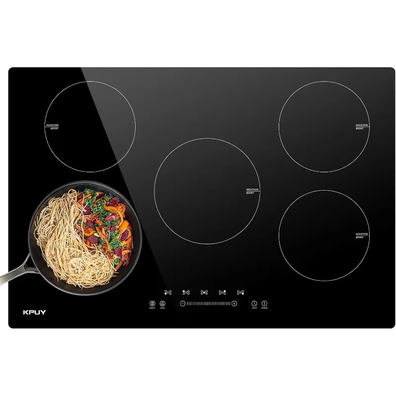 

Induction Cooktop 30 Inch with 5 Burner, Electric Induction Burner 220-240V, 7400W Induction Stove Top with 9 Power Levels