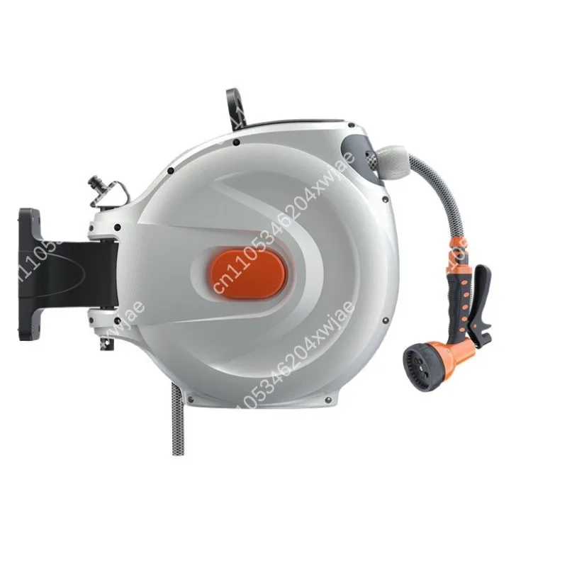 

Automatic Rewind Garden Water Hose Reel, Wall Mounted with Sprinkler Gun, Retractable Pipe for Watering Plants & Lawn Care