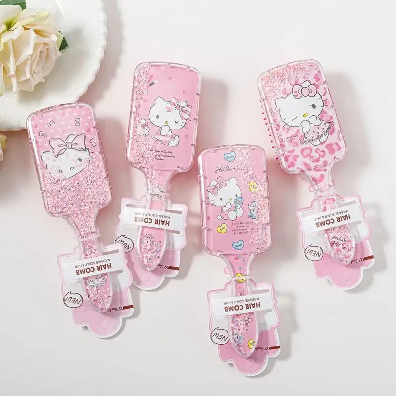 Sanrio Hello Kitty Air Cushion Comb Cute Cartoon Woman Child Hairdressing Curly Hair Shaking Quicksand Comb Holiday gifts