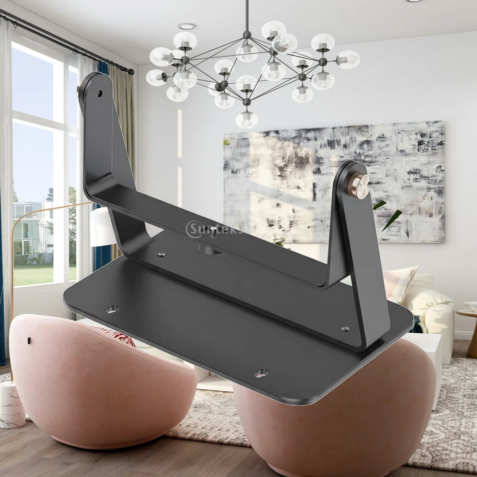 Heavy Duty Projector Bracket Wall Mount Ceiling Holder with 360 Degree Rotation Dual Axis Metal Stand for Home Theater