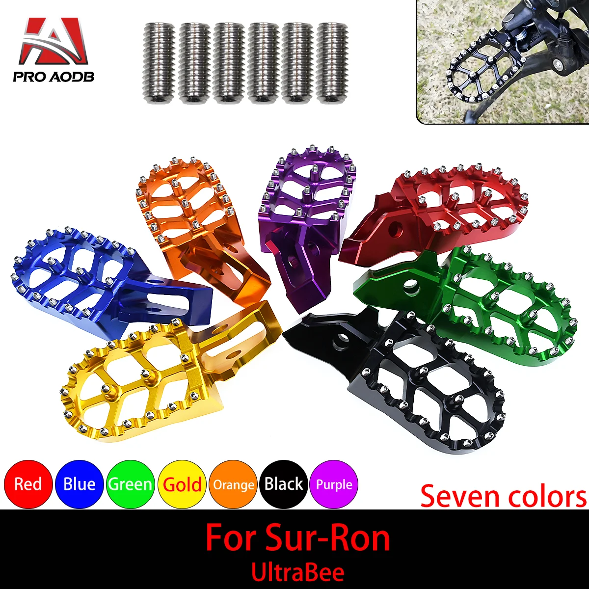 Motorcycle CNC FootRest Footpegs Foot Pegs Pedals For Sur-Ron Surron UltraBee Off-Road Electric Vehicle Pit Bike Parts Motocross